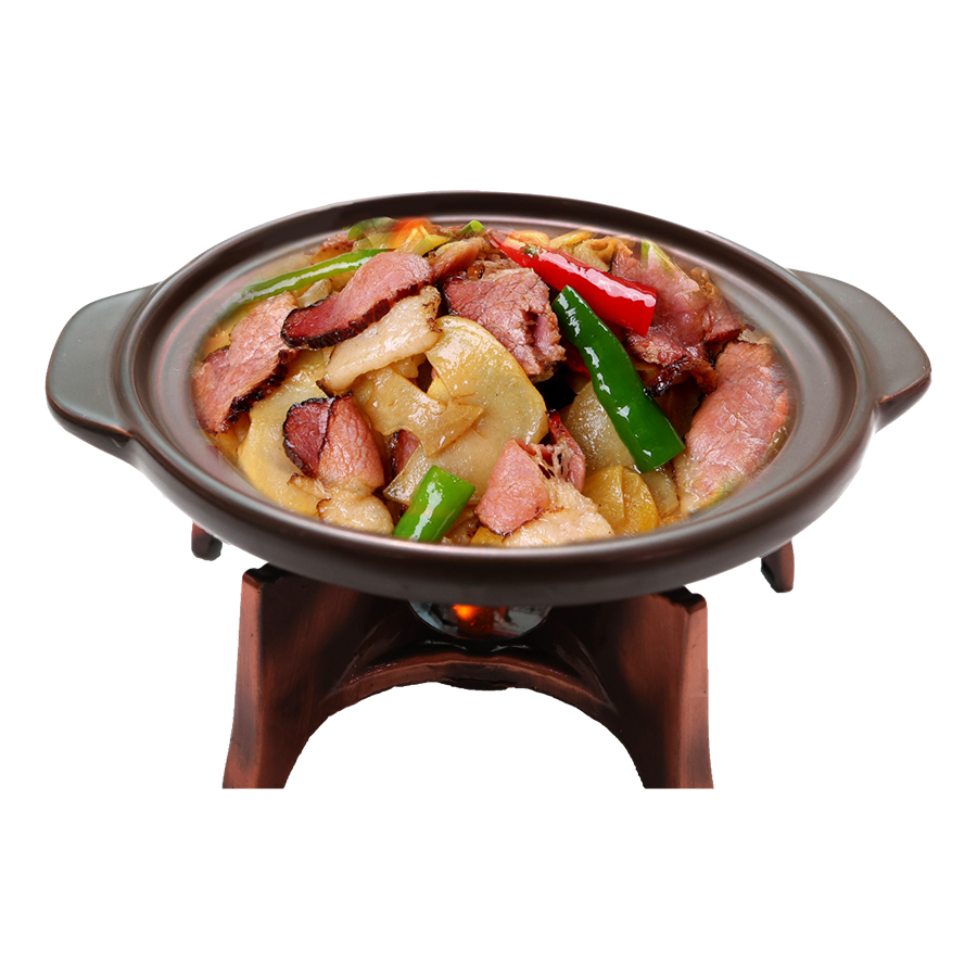 富硒土豆片炒臘肉